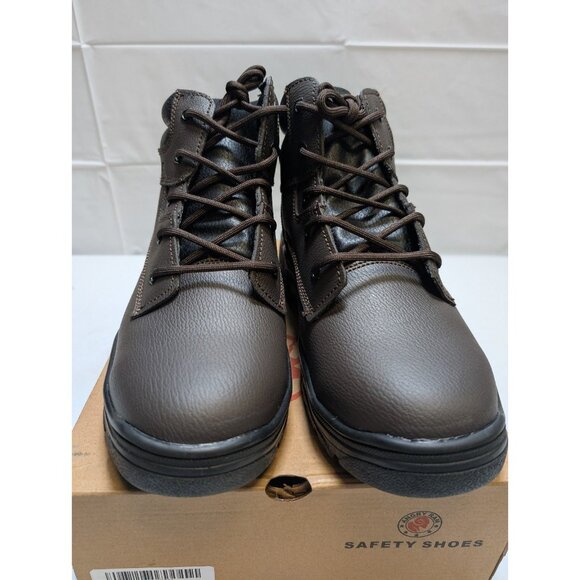 ANGRYRAM Work Boots for Men Steel Toe Boots Lightweight Brown Size 10 main image 6